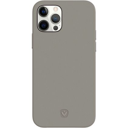 Valenta Snap Luxe Coque iPhone 12 Pro Coque arrière en Cuir Véritable - Gris