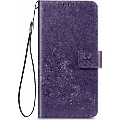 Mobigear Clover Motorola One Fusion Plus Étui Portefeuille - Violet