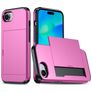 Mobigear Card Coque iPhone 16e Coque arrière Rigide Anti-Chocs avec Porte-Cartes - Magenta
