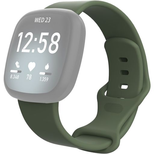 Mobigear Sport Dual Bracelet Silicone Fitbit Versa 3 Fermeture à clou et passant - Vert