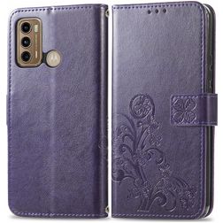 Mobigear Clover Housse Motorola Moto G60 Etui Porte-Monnaie - Violet