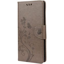 Mobigear Flowers Housse Samsung Galaxy A33 Etui Porte-Monnaie - Gris