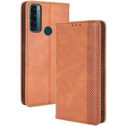 Mobigear Sensation Housse TCL 20 SE Etui Porte-Monnaie - Marron