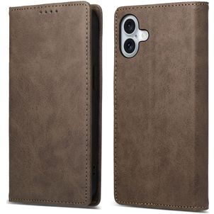 Mobigear Wallet Housse iPhone 16 Plus Etui Porte-Monnaie - Marron