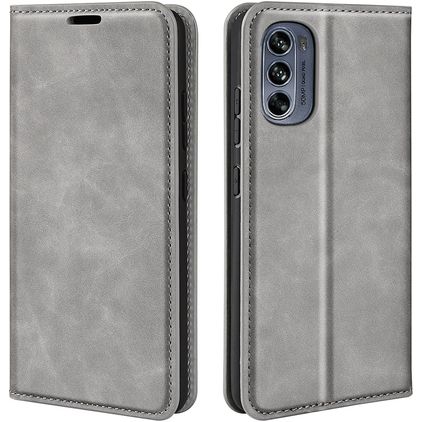 Mobigear Retro Slim Housse Motorola Moto G62 Etui Porte-Monnaie - Gris