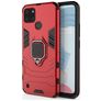 Mobigear Armor Ring Coque Realme C25Y Coque arrière Rigide Anti-Chocs avec Anneau-Support - Rouge
