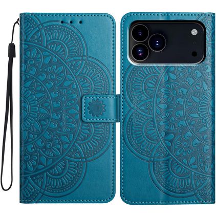 Mobigear Mandala iPhone 18 Pro Max Étui Portefeuille - Bleu