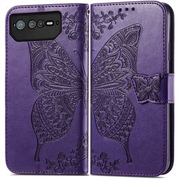 Mobigear Butterfly Housse ASUS ROG Phone 6 Etui Porte-Monnaie - Violet