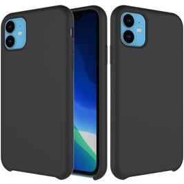 Mobigear Rubber Touch Coque iPhone 11 Coque arrière en Silicone - Noir