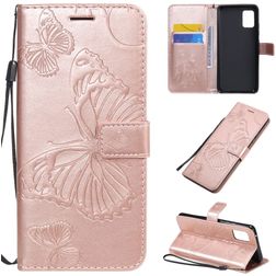 Mobigear Butterfly Housse Samsung Galaxy A51 5G Etui Porte-Monnaie - Rose doré