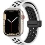 Mobigear Sport Plus Mag Bracelet Silicone Apple Watch Fermeture magnétique - 42/41/40/38 mm - Noir / Blanc