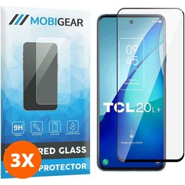 Mobigear Premium TCL 20L Plus Verre trempé Protection d'écran - Compatible Coque - Noir (Lot de 3)