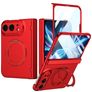 Mobigear Rotation Ring iPhone Duo MagSafe Plastique rigide Coque arrière avec bague de maintien - Rouge