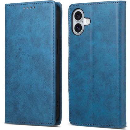 Mobigear Wallet Housse iPhone 16 Plus Etui Porte-Monnaie - Bleu