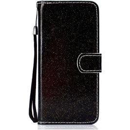 Mobigear Glitter Housse Huawei Y6p Etui Porte-Monnaie - Noir