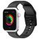 Mobigear Dashed Bracelet Silicone Apple Watch Fermeture boucle ardillon - 42/41/40/38 mm - Noir
