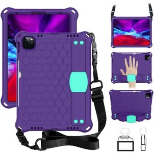 Mobigear Ruggedized Coque iPad 10 (2022) Coque arrière en EVA + Porte-crayon + Bandoulière + Support Amovible - Violet