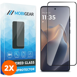 Mobigear Premium Motorola Edge 60 Fusion Verre trempé Protection d'écran - Compatible Coque - Noir (Lot de 2)