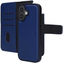 Mobiparts Housse iPhone 17 Etui avec Coque Détachable en Cuir Véritable Porte-Monnaie - Bleu