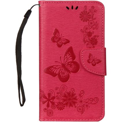 Mobigear Butterfly Samsung Galaxy A8 (2018) Étui Portefeuille - Rouge