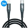 Mobigear Nylon Câble USB-C vers Apple Lightning MFI 3 mètres - Noir
