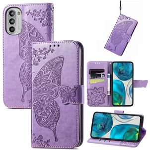 Mobigear Butterfly Housse Motorola Moto G52 Etui Porte-Monnaie - Violet