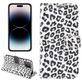 Mobigear Leopard Housse iPhone 14 Pro Max Etui Porte-Monnaie - Blanc