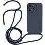 Mobigear Lanyard iPhone 15 Pro Max Coque avec cordon en Silicone - Dark Blue