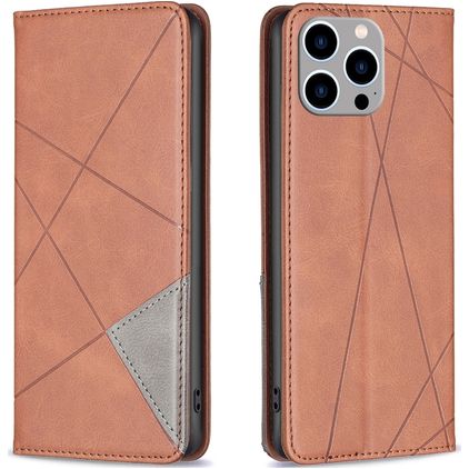 Mobigear Rhombus Slim iPhone 15 Pro Max Étui - Marron