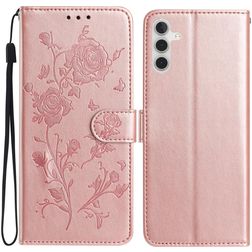 Mobigear Flowers Housse Samsung Galaxy A17 Etui Porte-Monnaie - Rose doré