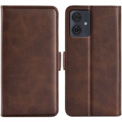 Mobigear Slim Magnet Housse Motorola Moto G54 Etui Porte-Monnaie - Marron