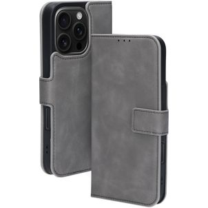 Mobiparts Classic Wallet MagSafe Housse iPhone 16 Pro MagSafe Etui Porte-Monnaie - Granite Grey