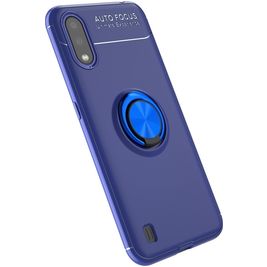 Mobigear Armor Ring Coque Samsung Galaxy A01 Coque arrière en TPU Souple Anti-Chocs avec Anneau-Support - Bleu