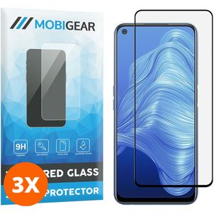 Mobigear Premium Realme 7 Verre trempé Protection d'écran - Compatible Coque - Noir (Lot de 3)