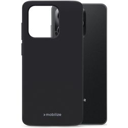 Mobilize Rubber Gelly Coque Honor X5C Plus Coque arrière en TPU Souple - Noir