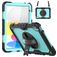 Mobigear SureGrip Xtreme Coque iPad 10 (2022) Coque arrière en Plastique rigide,Silicone + Bandoulière + Support Amovible - Noir / Bleu
