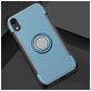 Mobigear Armor Ring Coque iPhone XR Coque arrière Rigide Anti-Chocs avec Anneau-Support - Bleu