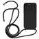 Mobigear Lanyard iPhone 14 Pro Max Coque avec cordon en Silicone - Noir