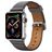 Mobigear Roma Bracelet Cuir pour Apple Watch Fermeture boucle ardillon - 49/46/45/44 mm - Gris