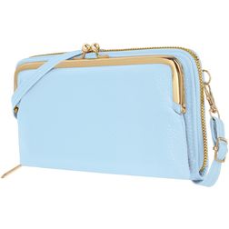 Antonio Fonzo Crossbody Clutch Snap Sac téléphone - Large - Bleu