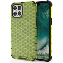 Mobigear Honeycomb Coque iPhone 12 Mini Coque arrière Rigide Anti-Chocs - Vert
