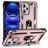 Mobigear Armor Ring Coque Xiaomi Redmi Note 12 Pro Plus Coque arrière Rigide Anti-Chocs avec Anneau-Support - Rose doré