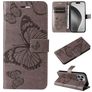 Mobigear Butterfly Housse iPhone 16 Pro Max Etui Porte-Monnaie - Gris