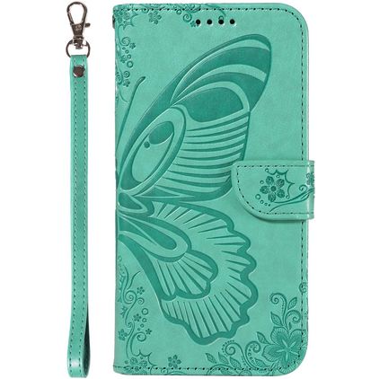 Mobigear Butterfly Housse Samsung Galaxy S25 Ultra Etui Porte-Monnaie - Vert