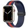 Mobigear Stripe Mag Bracelet Silicone Apple Watch Fermeture magnétique - 49/46/45/44 mm - Rouge / Bleu Marin
