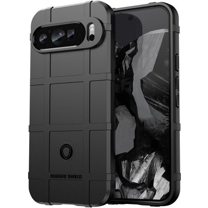 Mobigear Rugged Shield Google Pixel 9 Pro TPU souple Coque arrière Antichoc - Noir