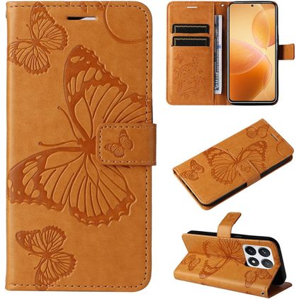 Mobigear Butterfly Xiaomi 14T Pro Étui Portefeuille - Cognac