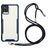 Mobigear Lanyard Samsung Galaxy A72 Coque avec cordon en TPU Souple - Transparent / Dark Blue