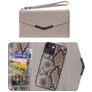 Mobilize Elegant Magnet iPhone 13 Mini Détachable 2in1 Pochette - Beige Snake