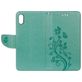 Mobigear Flowers Housse iPhone XR Etui Porte-Monnaie - Turquoise